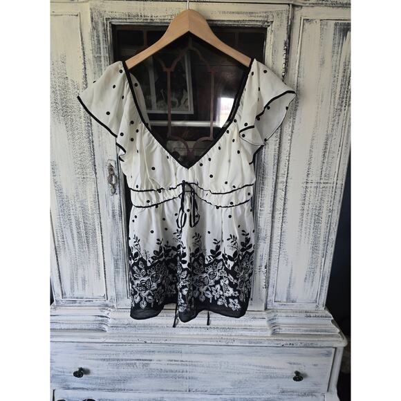 Anthropologie Tie-Back Shirred Blouse - New Small - Picture 5 of 5